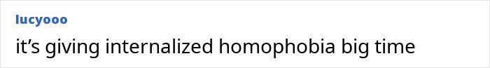 A comment from user lucyooo stating, its giving internalized homophobia big time, relating to Lola Young and cheating married dad.