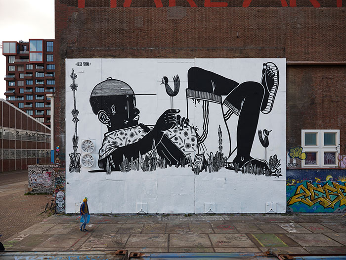 43 Black-And-White Murals By Alex Senna That Turn City Walls Into Stories