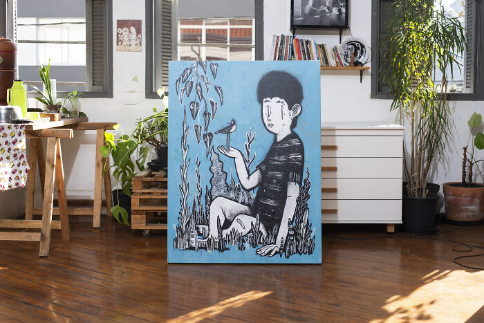 43 Black-And-White Murals By Alex Senna That Turn City Walls Into Stories