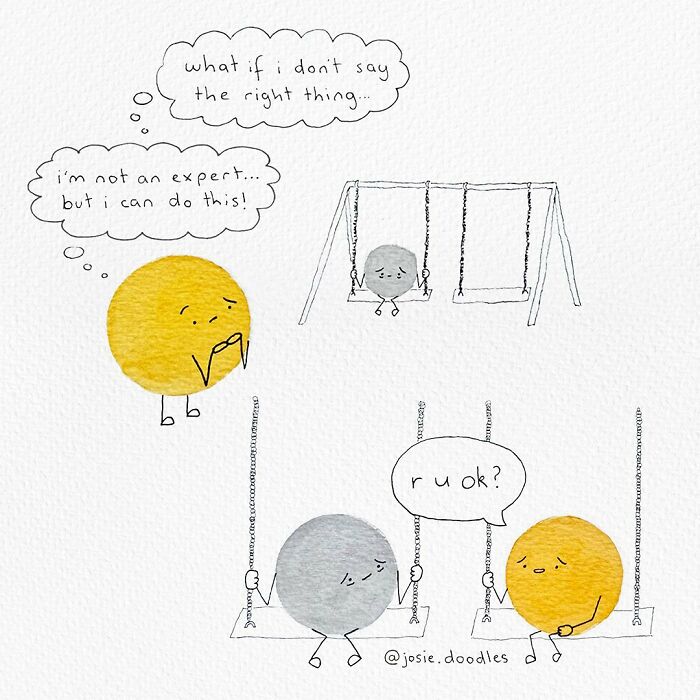 Artist Turns Tiny Watercolor Doodles Into Gentle Comics About Love, Anxiety, And Everyday Life-Interview