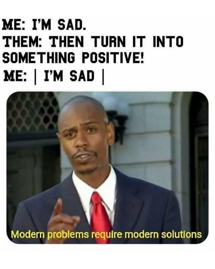 A funny meme about sadness using Dave Chappelle, relating to math struggles and trauma.