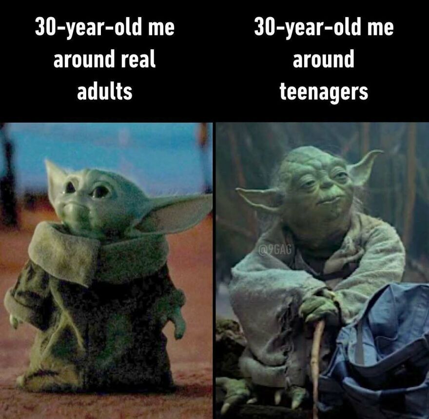 Star Wars Yoda meme about age differences for funny memes to give your brain a break