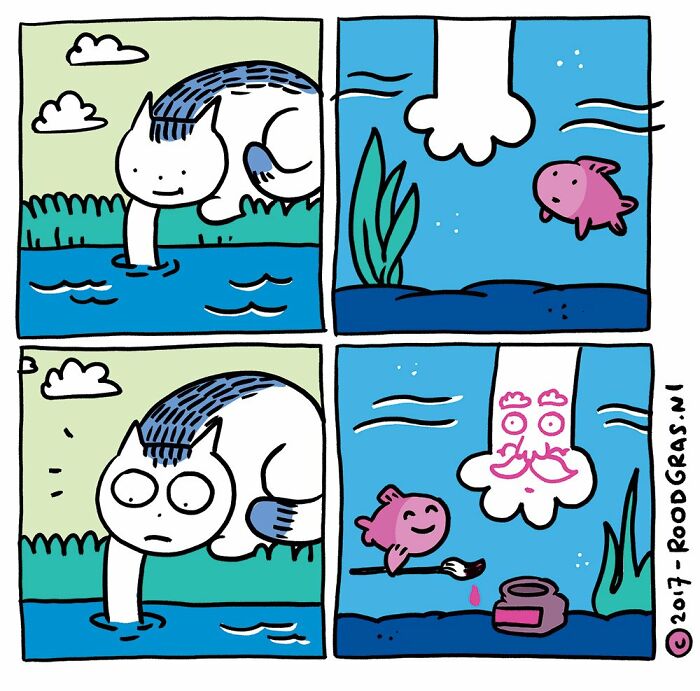 Dutch Illustrator Creates Feel Good Cat Comics That Show The Sweet Little Adventures Of Everyday Life (26 New Pics)