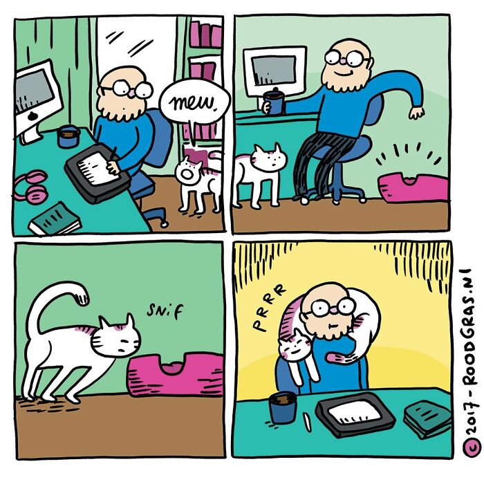 Dutch Illustrator Creates Feel Good Cat Comics That Show The Sweet Little Adventures Of Everyday Life (26 New Pics)
