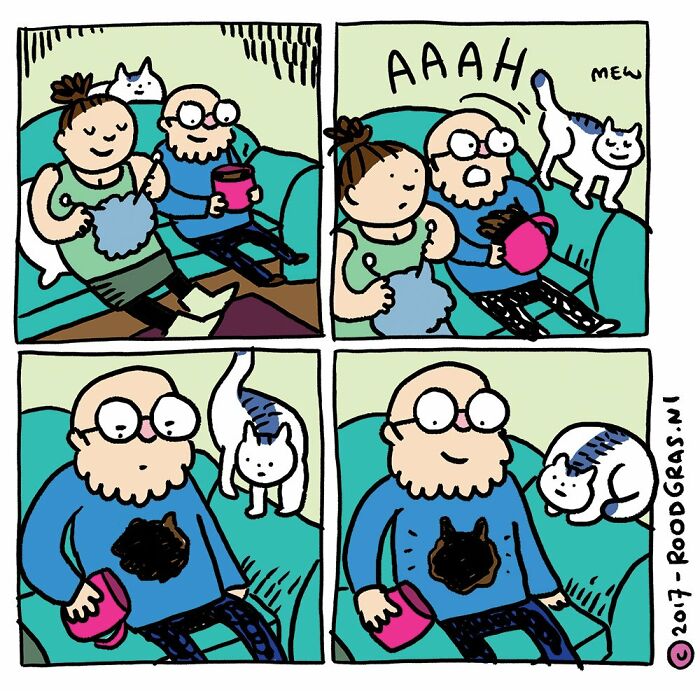 Dutch Illustrator Creates Feel Good Cat Comics That Show The Sweet Little Adventures Of Everyday Life (26 New Pics)