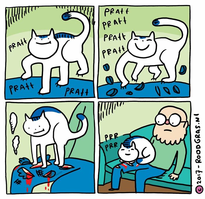 Dutch Illustrator Creates Feel Good Cat Comics That Show The Sweet Little Adventures Of Everyday Life (26 New Pics)