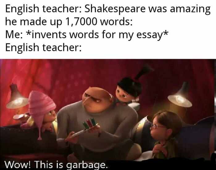 English teacher reacts to student inventing words meme from animated movie scene