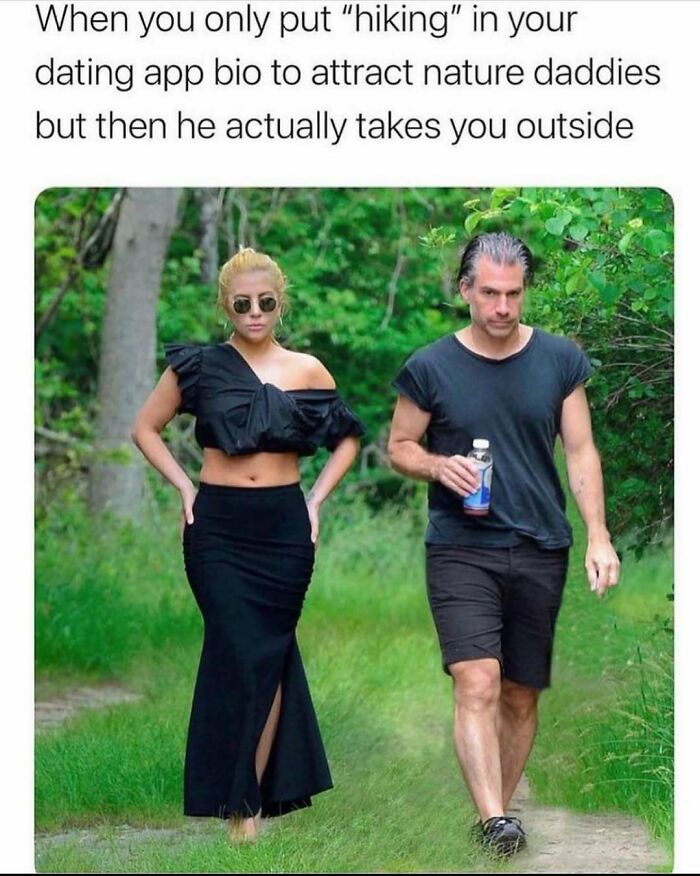 Dating bio meme about hiking attracting nature lovers
