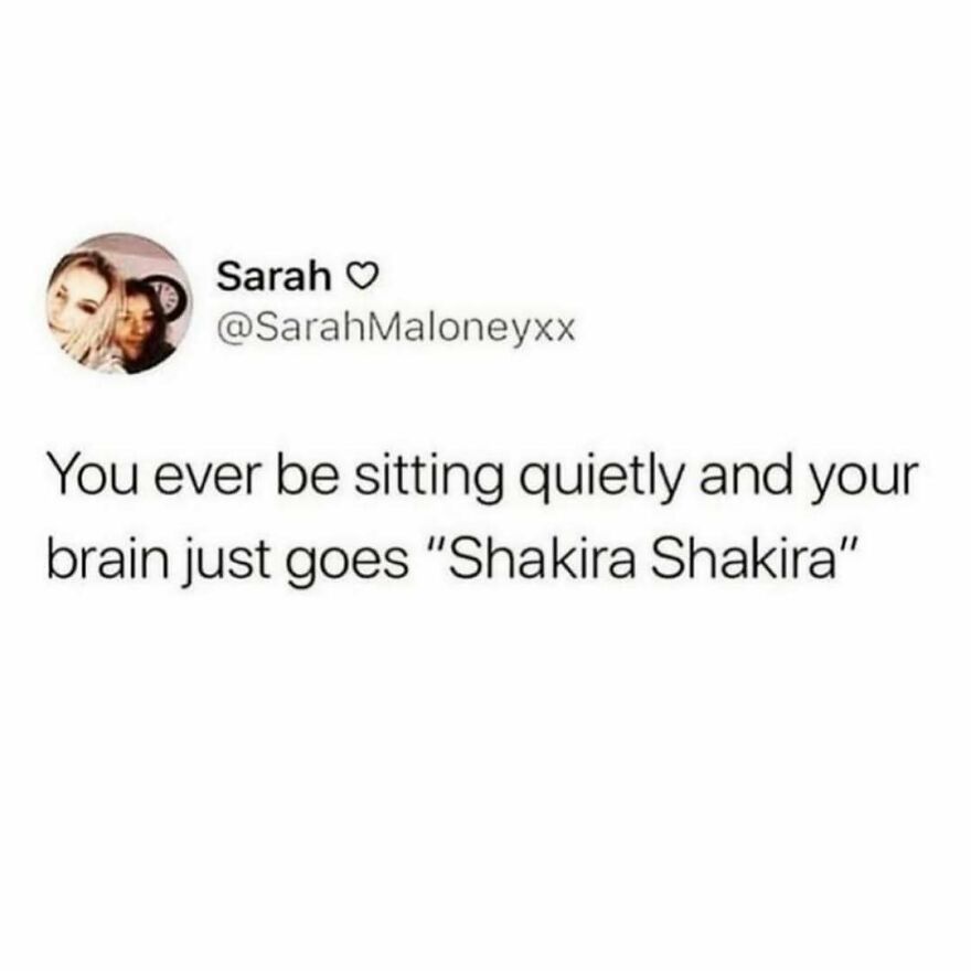 Text meme about brain repeating the name Shakira