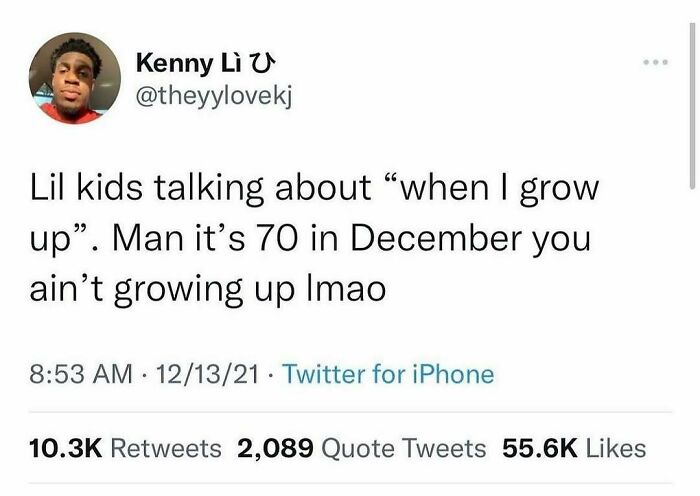Funny tweet about kids not growing up due to warm December weather outdoors