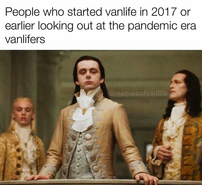 Aro Volturi from Twilight looking down haughtily, representing pre-pandemic van life veterans. Perfect for homelessness memes.