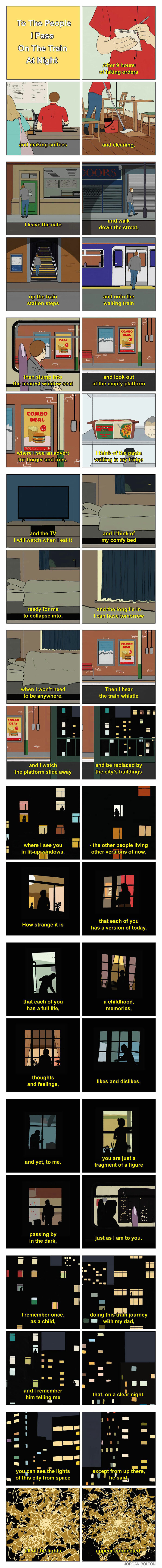 “To The People I Pass On The Train At Night”