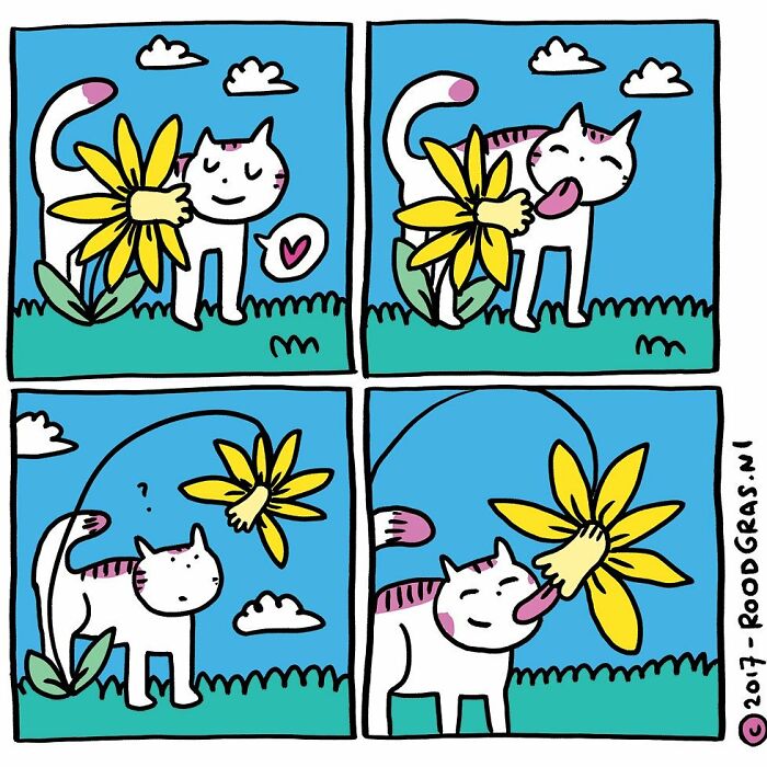 Dutch Illustrator Creates Feel Good Cat Comics That Show The Sweet Little Adventures Of Everyday Life (26 New Pics)