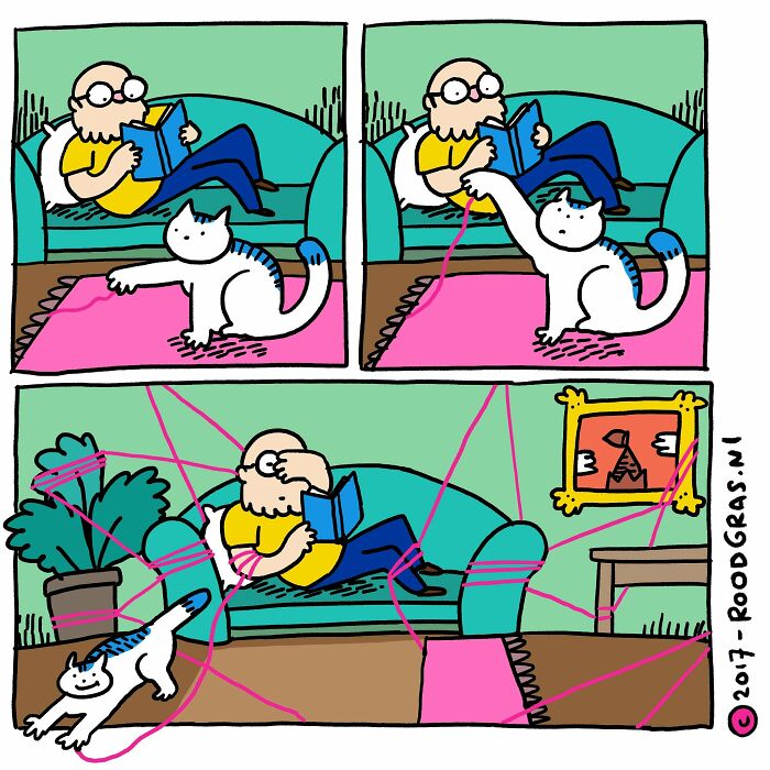 Dutch Illustrator Creates Feel Good Cat Comics That Show The Sweet Little Adventures Of Everyday Life (26 New Pics)