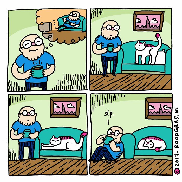 Dutch Illustrator Creates Feel Good Cat Comics That Show The Sweet Little Adventures Of Everyday Life (26 New Pics)