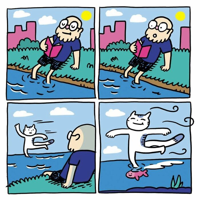Dutch Illustrator Creates Feel Good Cat Comics That Show The Sweet Little Adventures Of Everyday Life (26 New Pics)