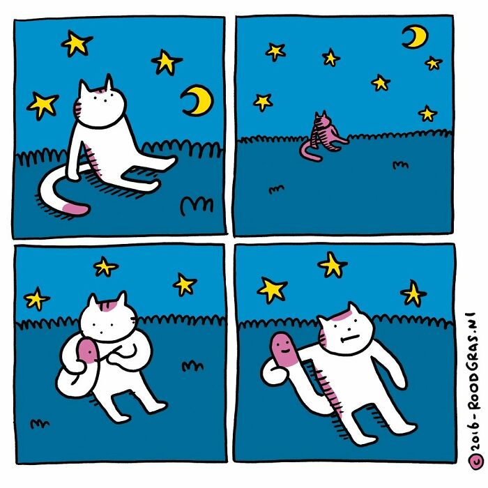 Dutch Illustrator Creates Feel Good Cat Comics That Show The Sweet Little Adventures Of Everyday Life (26 New Pics)