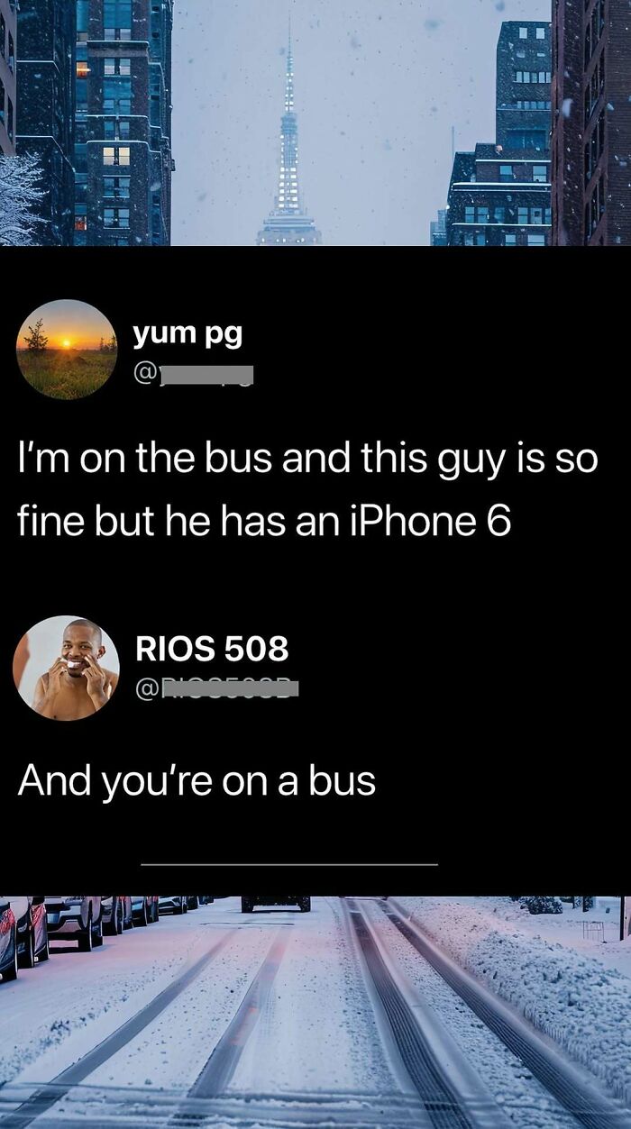 Witty bus conversation about guy with iPhone 6 and bus rider