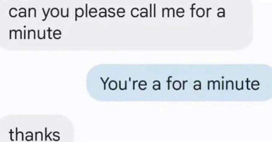 Humorous text conversation with unhinged relatable funny autocorrect mistake