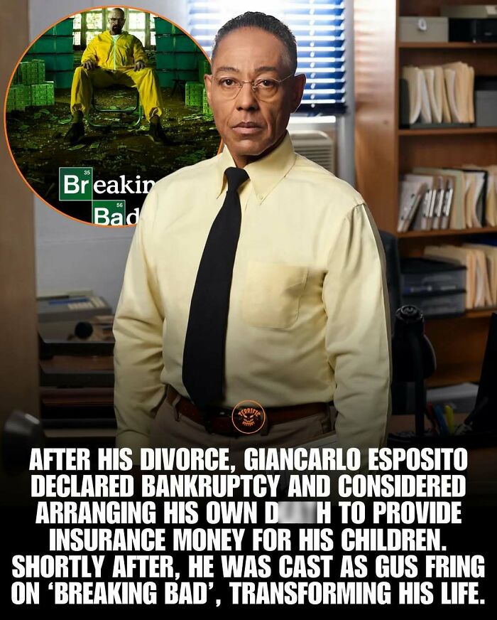 Portrait of actor Giancarlo Esposito with Breaking Bad background, historical fact about career turnaround