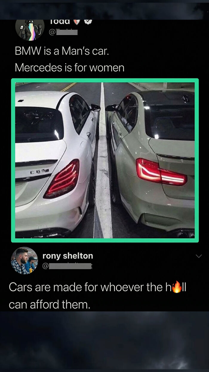 Savage comment on BMW and Mercedes cars by affordability