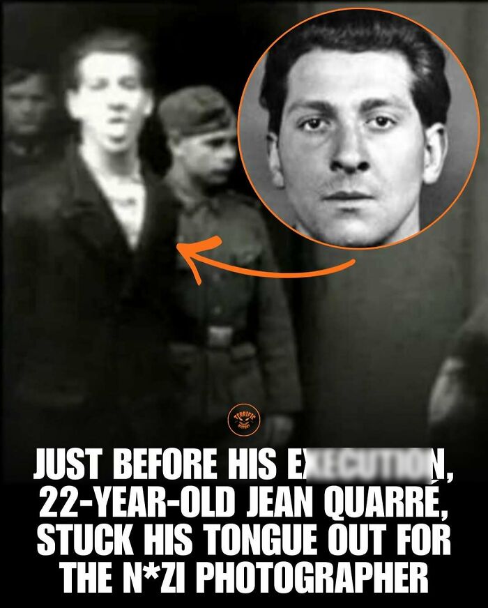 Jean Quarré sticks tongue out before e*******n in N**i photograph
