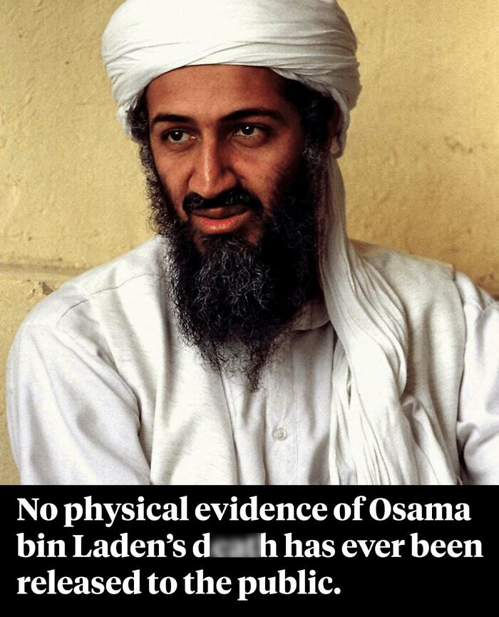 Osama bin Laden portrait with no public physical evidence of his d***h