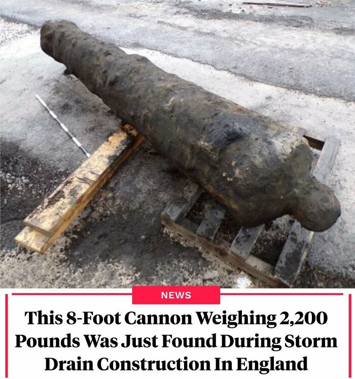 8-foot cannon weighing 2,200 pounds found during England storm drain construction
