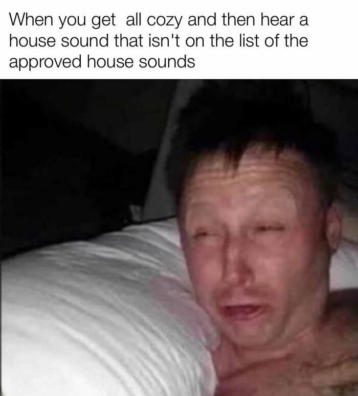 Man making a suspicious face hearing an unapproved house sound in random memes