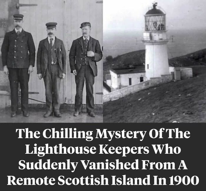 Black and white images of lighthouse keepers who mysteriously vanished in 1900