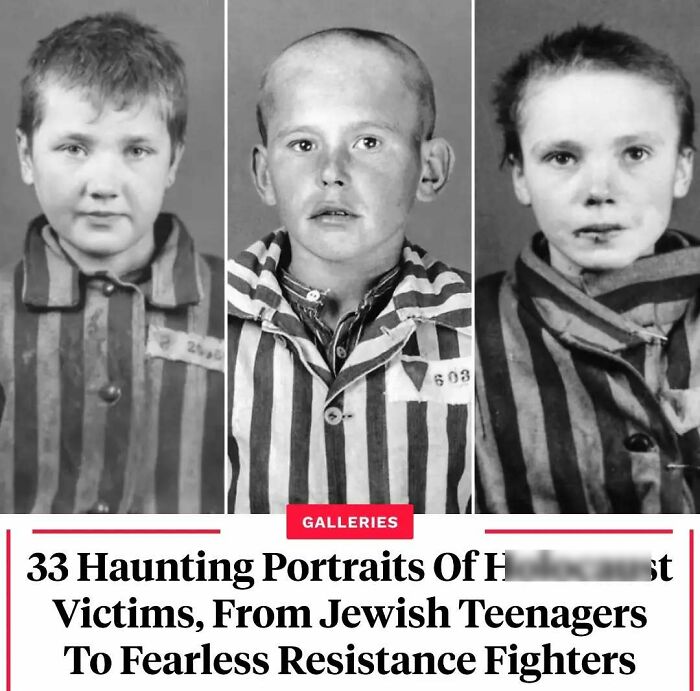 Portraits of H*******t victims including Jewish teenagers and resistance fighters