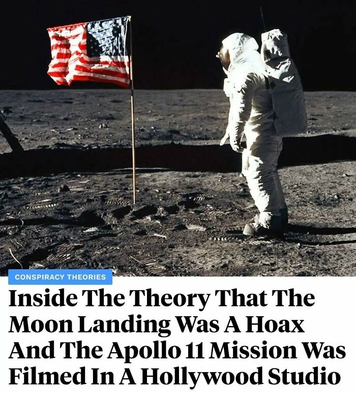 Conspiracy theory about moon landing hoax and Apollo 11 mission