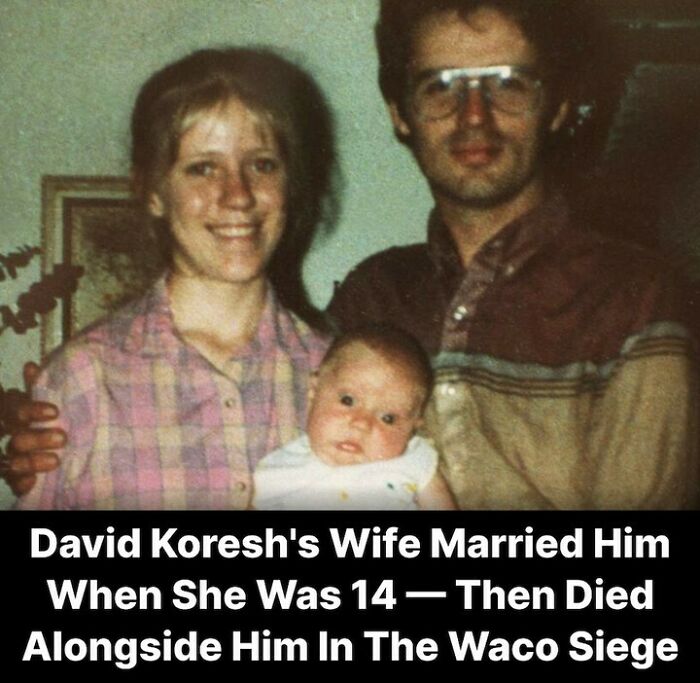 David Koresh's wife with infant before Waco siege historical photo