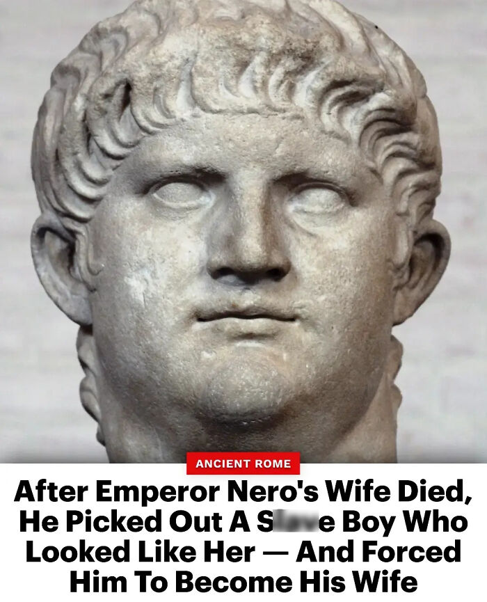 Bust of Emperor Nero in ancient Rome history
