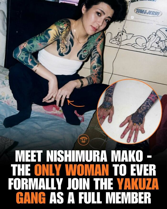 Nishimura Mako, only woman to join Yakuza gang as full member with tattoos
