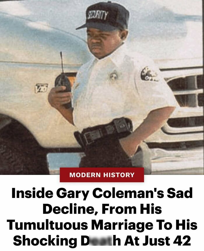 Gary Coleman depicted in modern history with security uniform