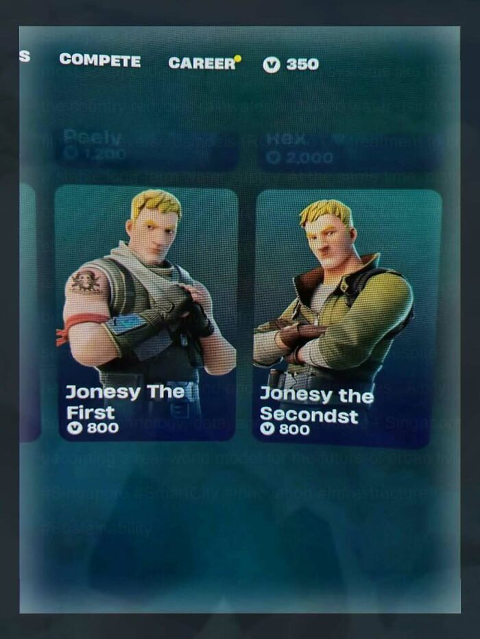 Fortnite character skins Jonesy the First and Jonesy the Second for sale
