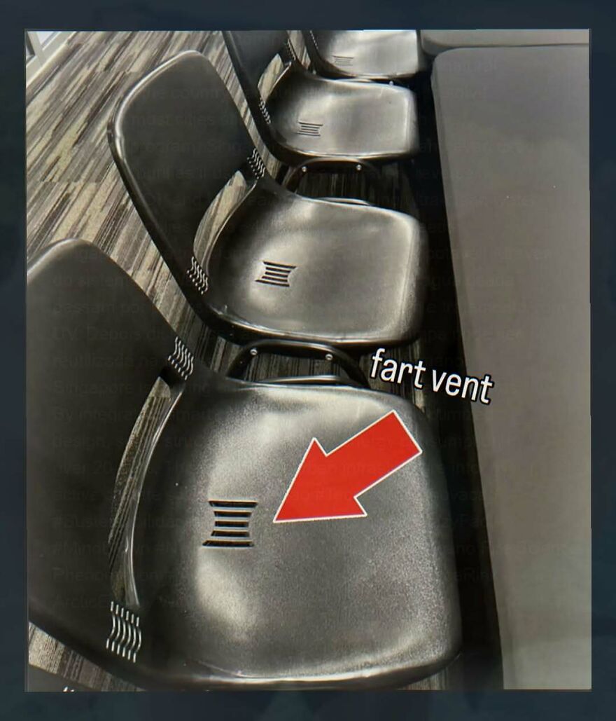 Funny unhinged post showing chair with a fart vent for comfort