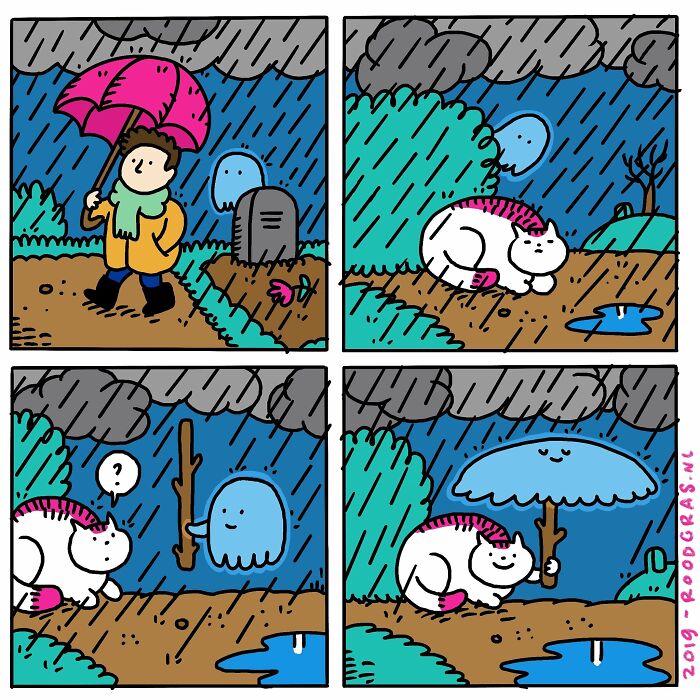 Dutch Illustrator Creates Feel Good Cat Comics That Show The Sweet Little Adventures Of Everyday Life (26 New Pics)