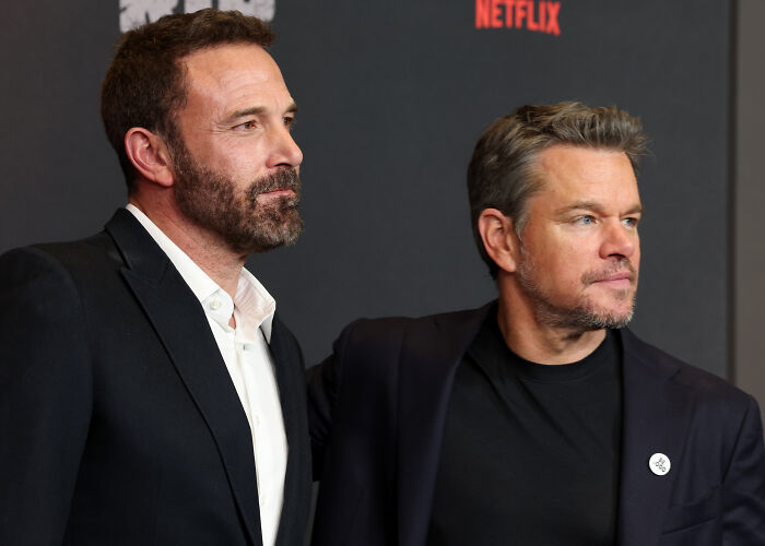 Ben Affleck and Matt Damon together, in the context of the Miami Police lawsuit and Netflix. Ben Affleck and Matt Damon together, in the context of the Miami Police lawsuit and Netflix.