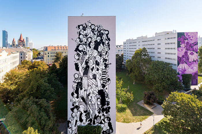 43 Black-And-White Murals By Alex Senna That Turn City Walls Into Stories