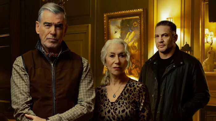 Main cast of Mobland movie including Helen Mirren posing in a dramatic scene Main cast of Mobland movie including Helen Mirren posing in a dramatic scene