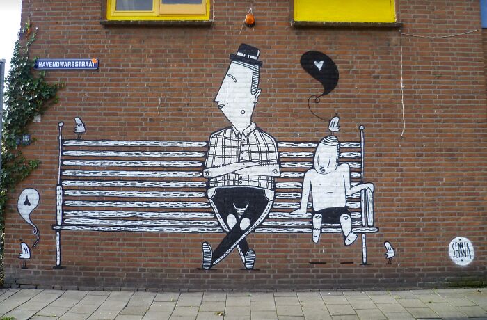 43 Black-And-White Murals By Alex Senna That Turn City Walls Into Stories