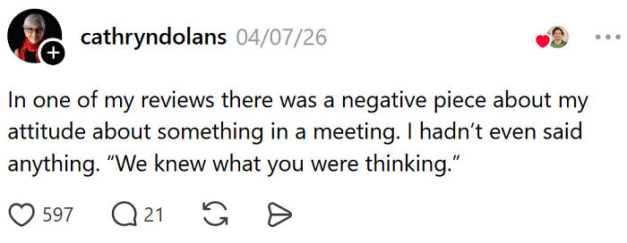 Boss criticized for attitude without speaking during meeting, bad boss comments shared.
