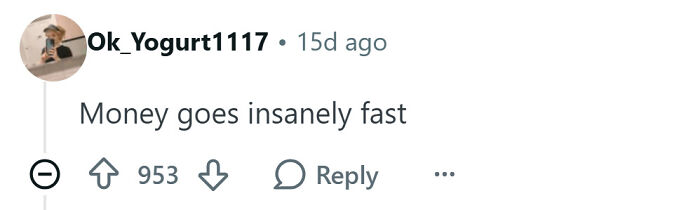 Adult problems highlight how money goes insanely fast