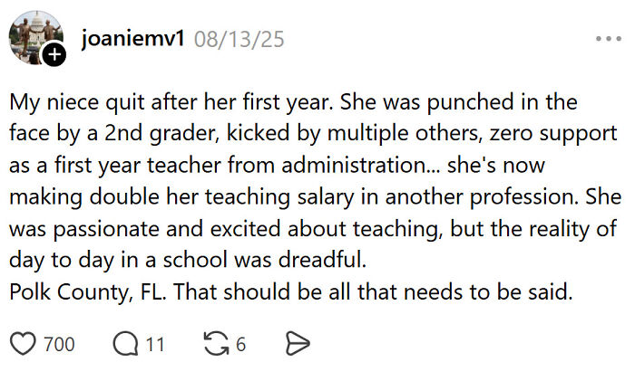 First-year teacher quit due to violence and zero admin support in Polk County