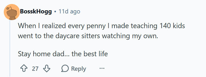 Teacher quits to become stay-at-home dad due to low pay and childcare costs