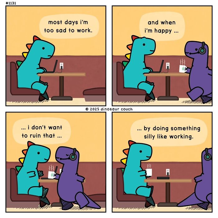 These Dinosaur Comics Turn Anxiety, Friendship, And Everyday Feelings Into Gentle Humor