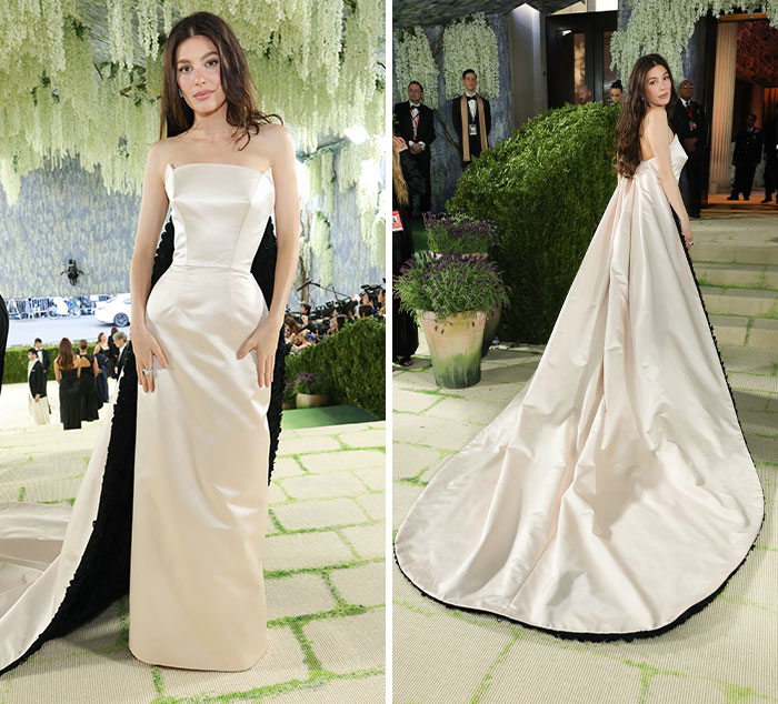 A stunning gown with a long train at the 2026 Met Gala, one of the most jaw-dropping outfits.