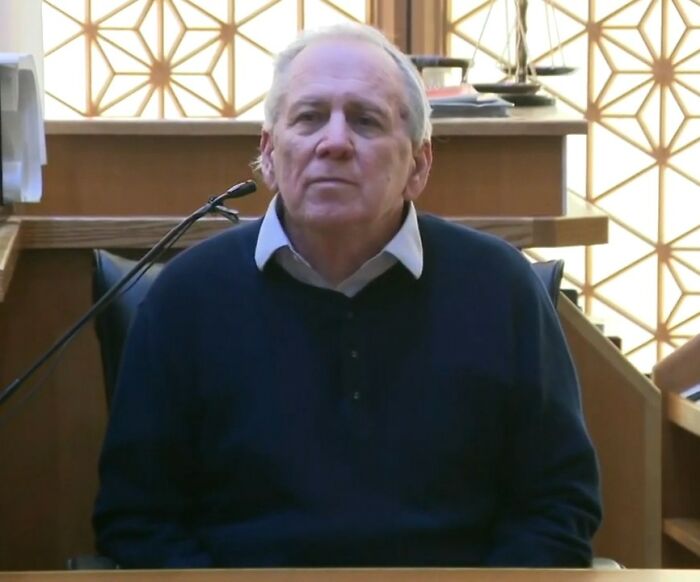 Older man in courtroom connected to solved creepy strange case